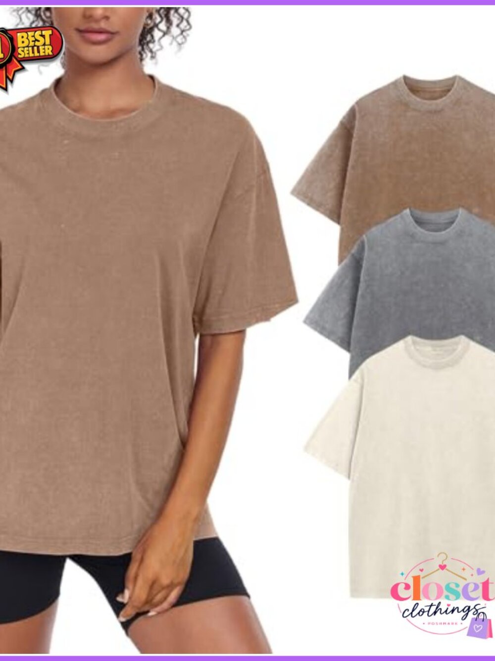 Washed Vintage Oversized T-Shirt Baggy Workout Cotton Tee Streetwear Boyfriend